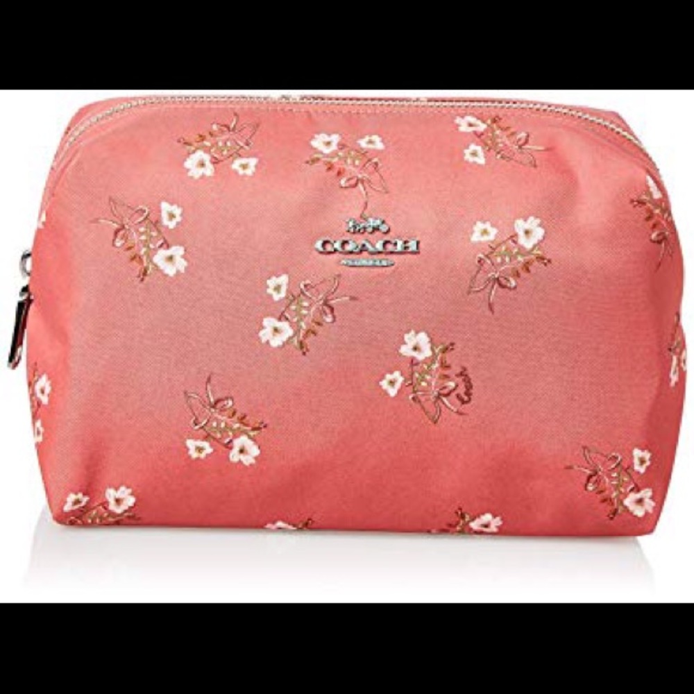 Coach nylon floral cosmetics bag